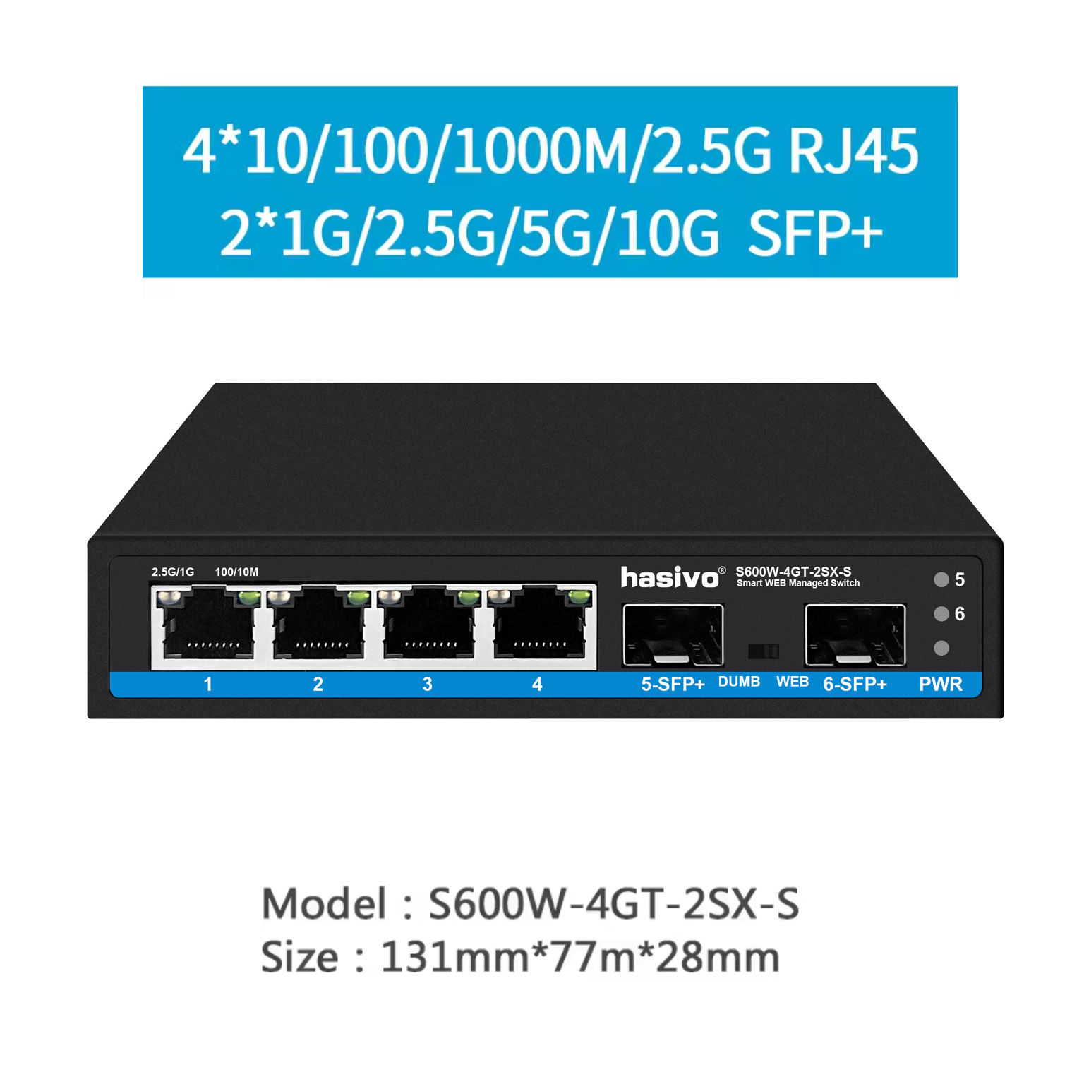 Hasivo 2.5G Netwerkswitch 4/5/ - Sfp+ 10G Managed Switch 8 Port recensie en prijs