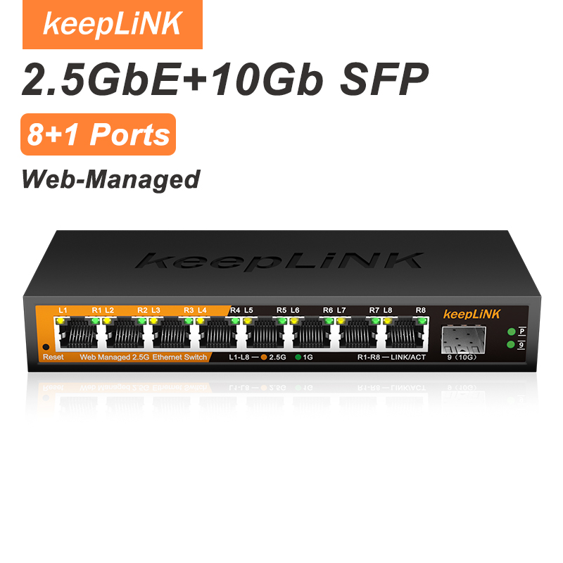 KeepLiNK KP-9000-9XHML-X 2,5 G - Sfp+ 10G Managed Switch 8 Port recensie en prijs