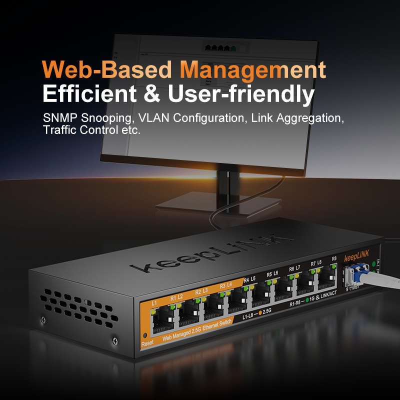 KeepLiNK KP-9000-9XHML-X 2,5 G - Sfp+ 10G Managed Switch 8 Port recensie en prijs