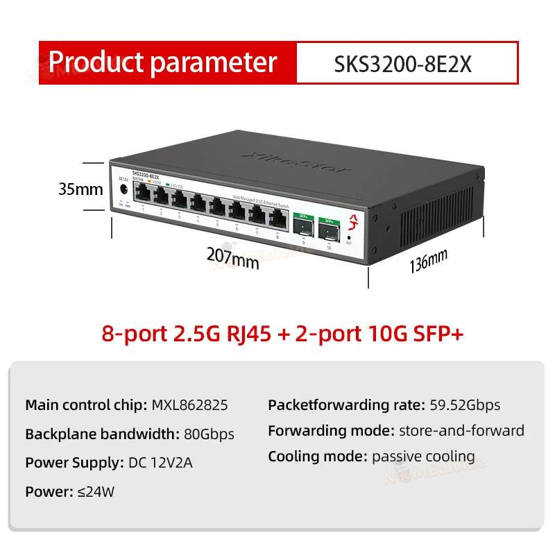 Xikestor SKS1200 Switch Simple - Sfp+ 10G Managed Switch 8 Port recensie en prijs