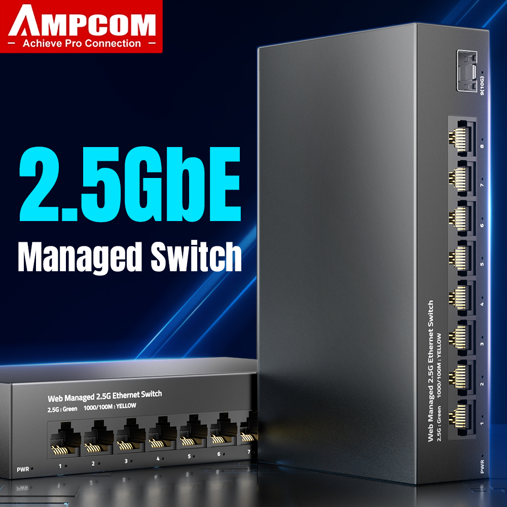 AMPCOM 2,5 GbE beheerde switch - Sfp+ 10G Managed Switch 8 Port recensie en prijs